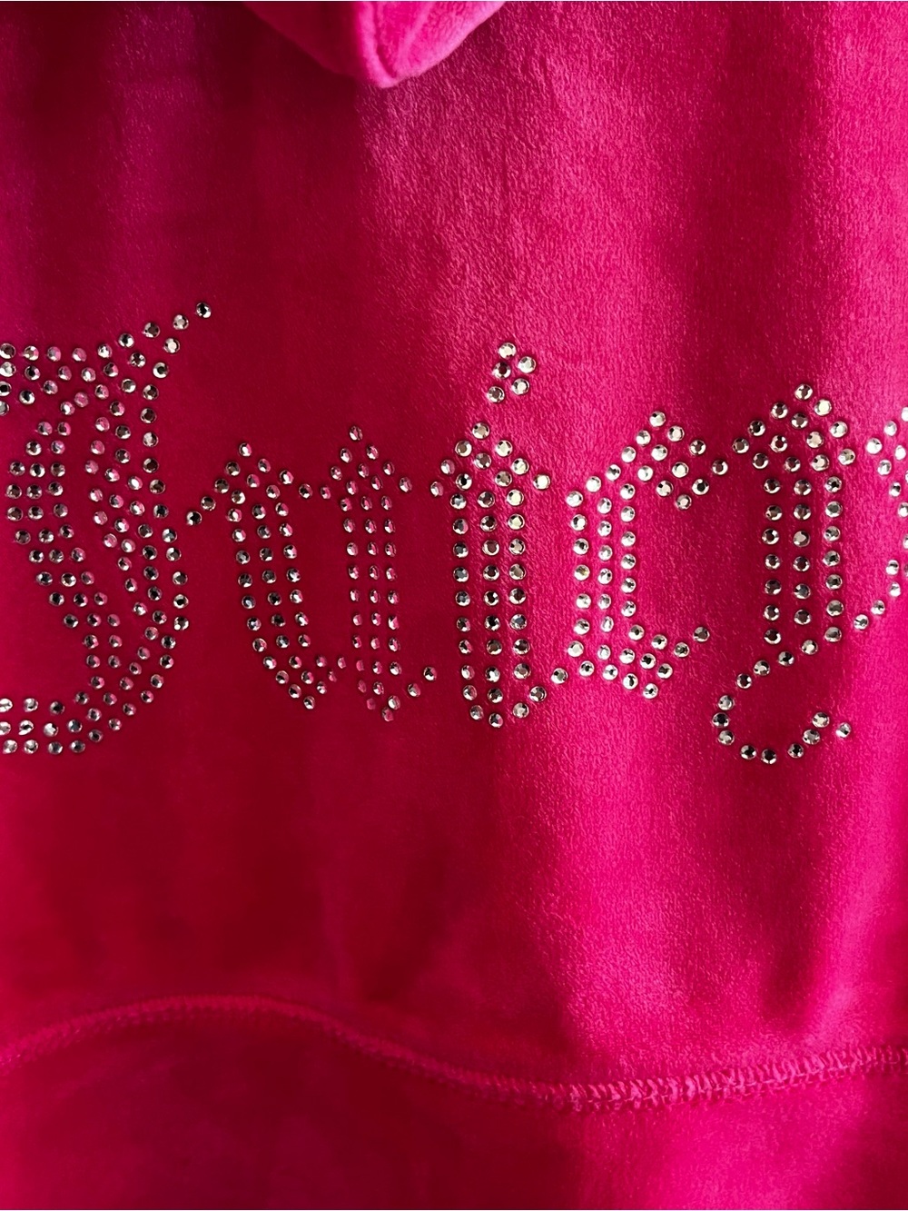 Juicy Couture Hot Pink Rhinestone Logo Hoodie